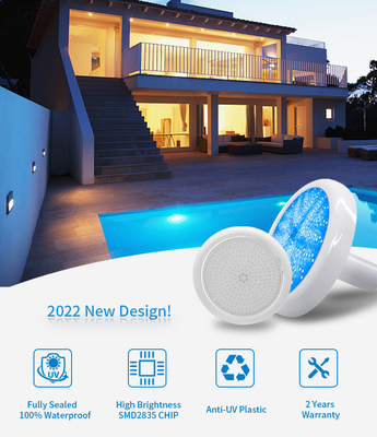 Chống tia cực tím 2 inch LED bê tông Hồ bơi nhẹ Nhựa chống thấm nước 220MM