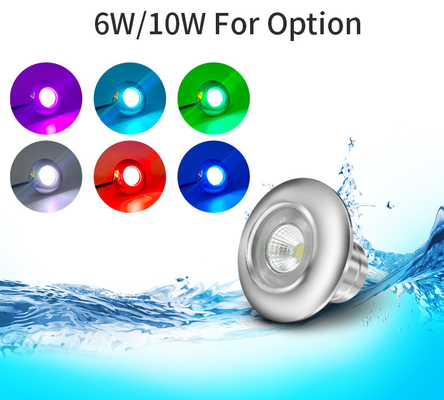 Đèn LED âm trần RGB bằng thép không gỉ cho bể bơi chìm dưới nước 10W