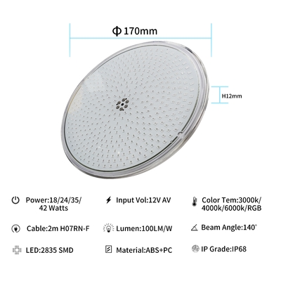 RF-003B-252 LED PAR56 Đèn hồ bơi mỏng RGB IP68 cho Astral